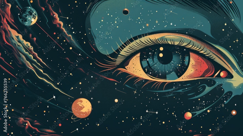 Fototapeta premium Celestial Eye and Universe Mystical Concept Art