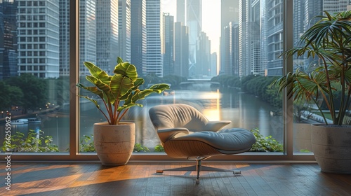 Well-Furnished Living Room With Large Window