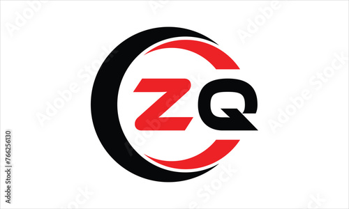 ZQ initial letter circle icon gaming logo design vector template. batman logo, sports logo, monogram, polygon, war game, symbol, playing logo, abstract, fighting, typography, minimal, wings logo, sign