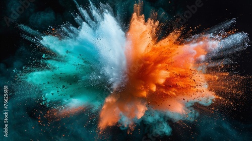 Colorful Smoke Cloud on Black Background