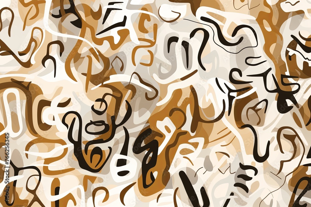 Repeat pattern of abstract line-based glyphs resembling an undecipherable script