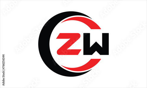 ZW initial letter circle icon gaming logo design vector template. batman logo, sports logo, monogram, polygon, war game, symbol, playing logo, abstract, fighting, typography, minimal, wings logo, sign