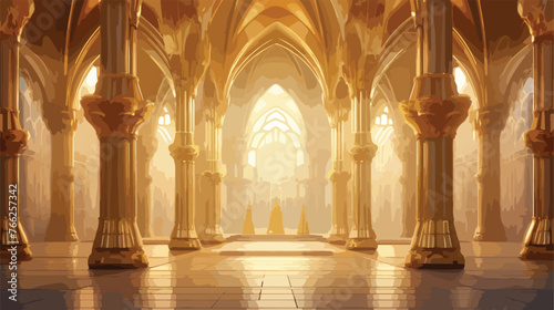 A hyperrealistic fantasy 3D interior of a temple.
