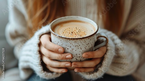 Woman Holding Cup of Coffee