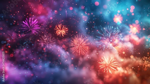 A Colorful New Year Fireworks display celebration