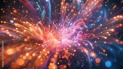 A Colorful New Year Fireworks Display Celebration