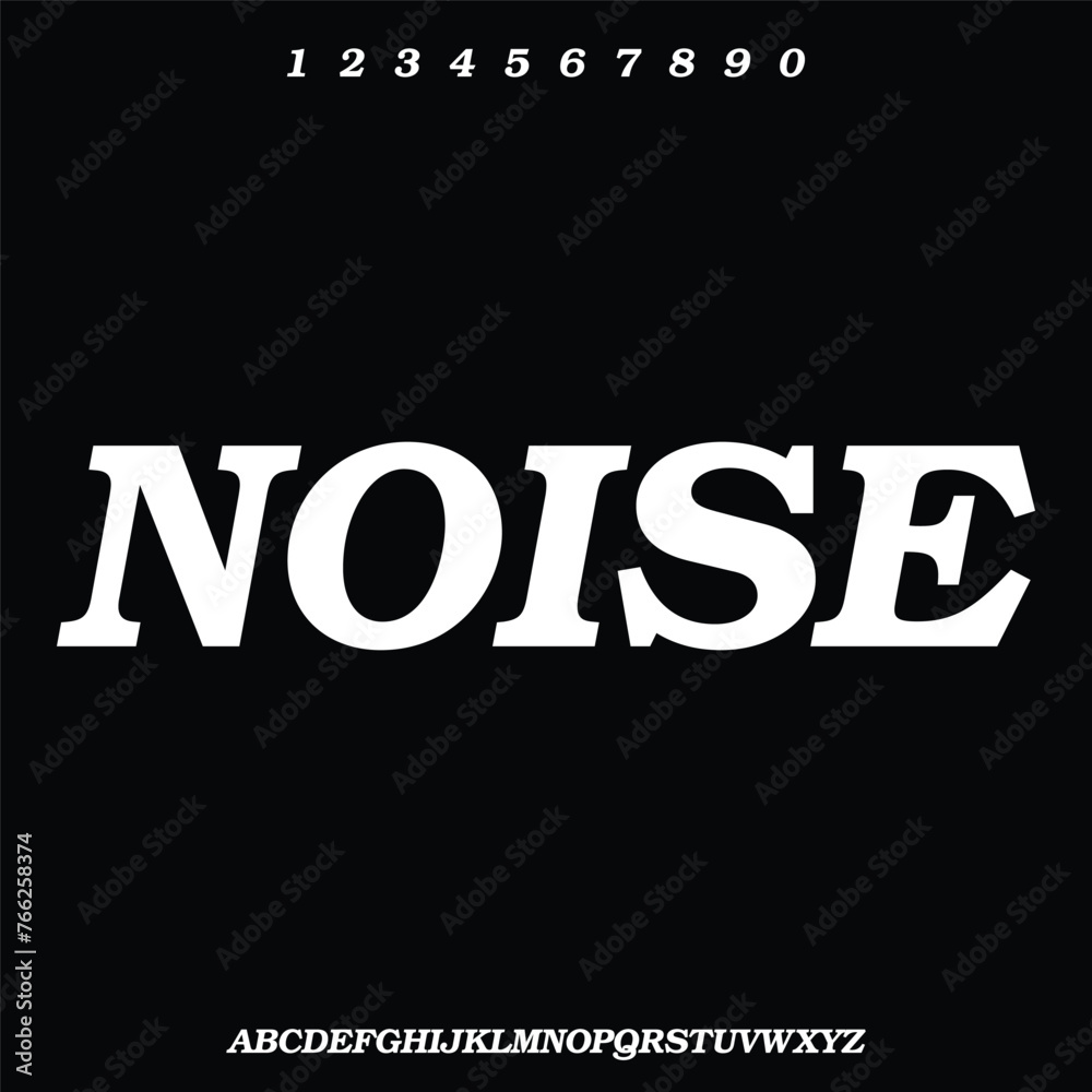 alphabet with noise effect, display font typeset