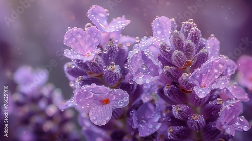 Close Up of Purple Flower With Water Droplets