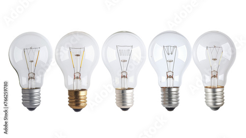 Light bulbs isolated with transparent background