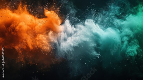 Colorful Smoke Cloud on Black Background