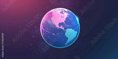 World shape with blue and black background