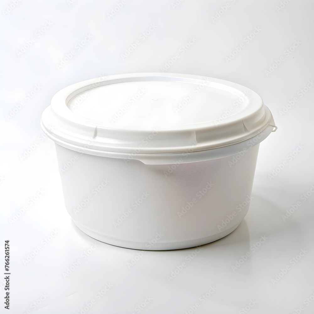 Isolated white food container on a white background Isolated white food container on a white background