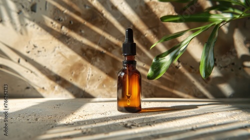 Bottle of Oil on Table