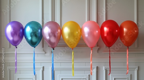 Bunch of Balloons Hanging From Wall