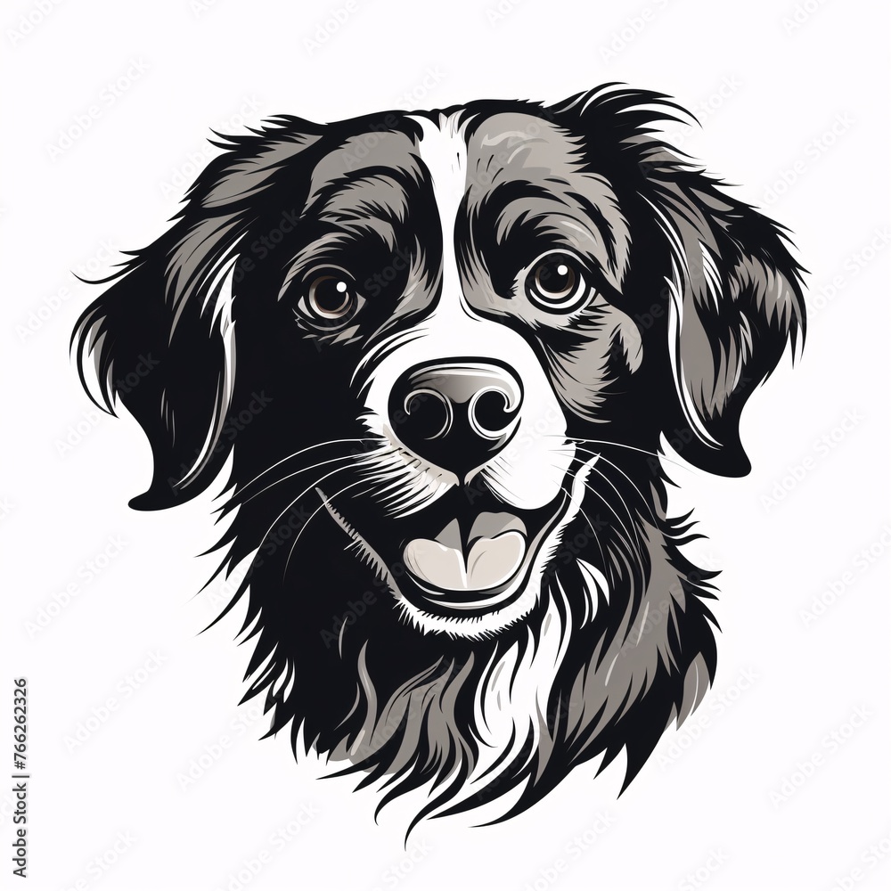 a black and white dog head