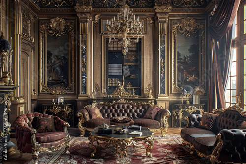 Luxurious baroque living room
