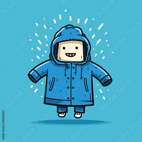 A mysterious figure in a blue hoodie, face hidden in shadow