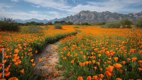Path Through Field of Flowers
