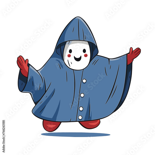 A mysterious figure in a blue hoodie, face hidden in shadow