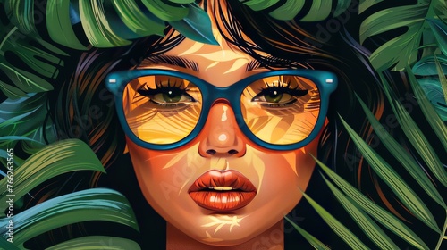 Woman in Red Sunglasses