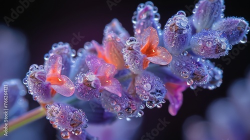 Close Up of Purple Flower With Water Droplets
