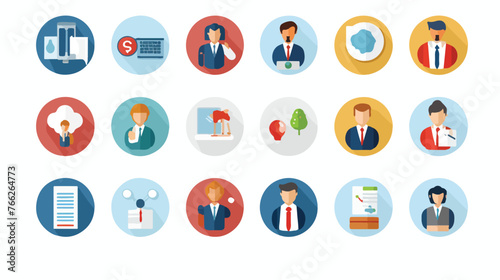 Business Management Flat icons for cv  job Flat vecto photo