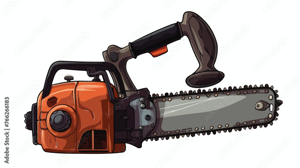 Chainsaw with reception bell Flat vector isolated on