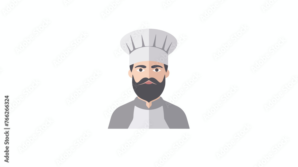 Chef icon flat. Grey symbol illustration isolated on