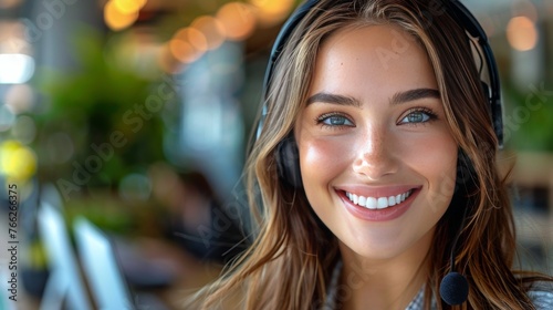 Smiling Woman With Headphones