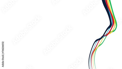 abstract colorful curcly line. Wavy isolated background with striped multicolored lines with empty space for your text or title