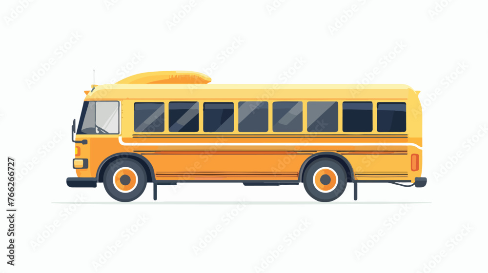 Classic yellow school bus isolated on white background