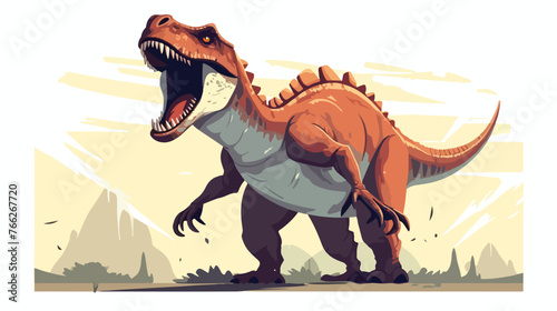 Concept dinosaur tyrannosaurus Flat vector isolated o © Megan