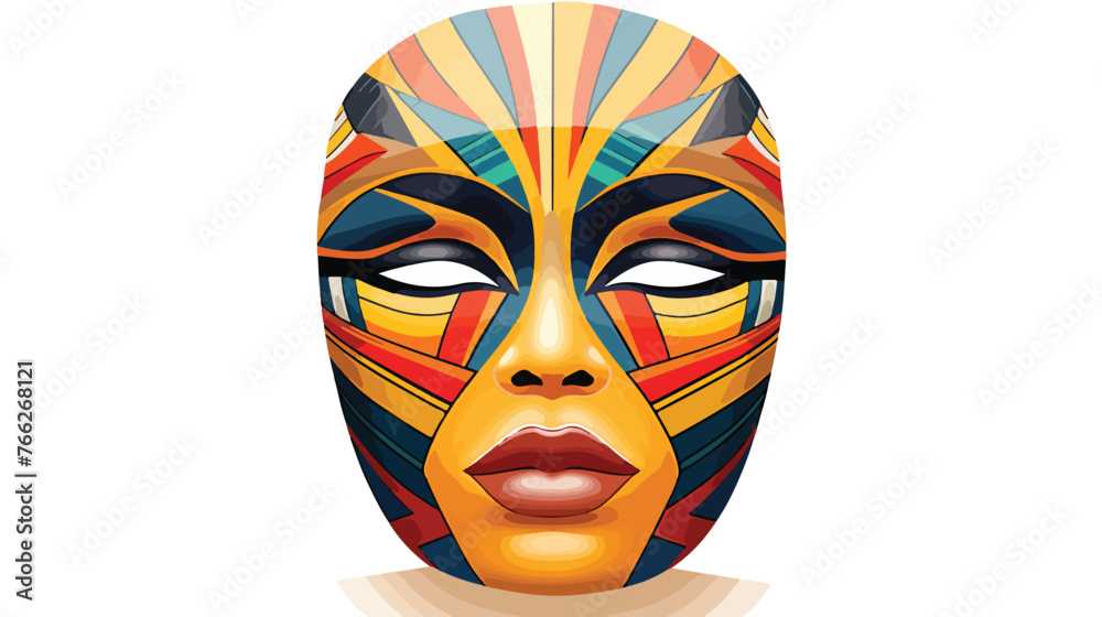 Cultural full face mask illustration with awesome background