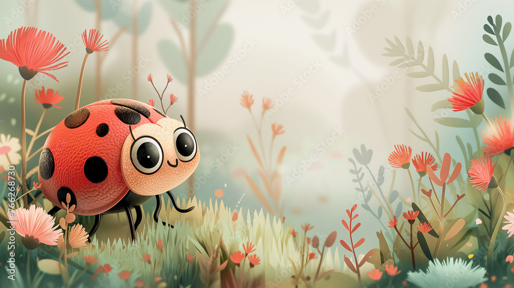 Animated Ladybug Adventure in a Blossoming Spring Meadow Animated Ladybug Adventure in a Blossoming Spring Meadow