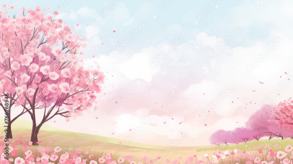 Pink Tree Standing in Field Pink Tree Standing in Field