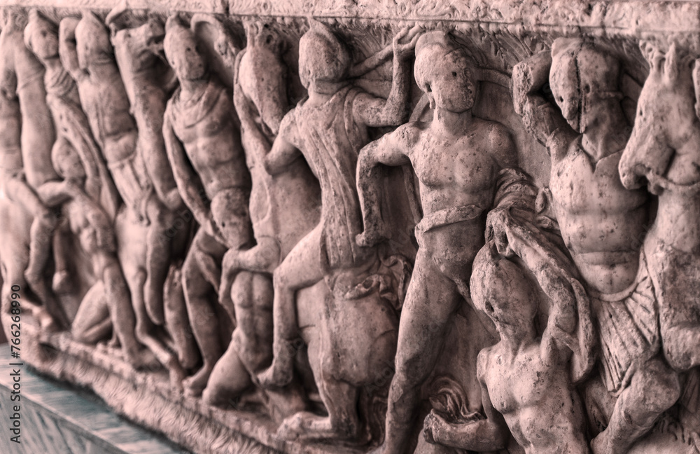 Bas-relief of ancient Greece. Horizontal Photo. High quality photo Bas-relief of ancient Greece. Horizontal Photo. High quality photo