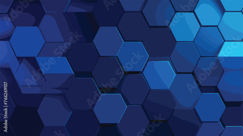 Dark BLUE vector background with hexagons. Abstract