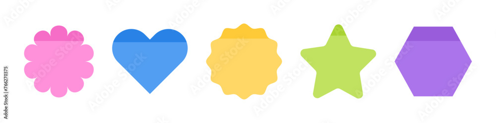Colorful post it notes with different shape sticky notes illustration vector