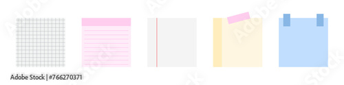 Set of blank pastel sticky notes empty post it notes illustration vector