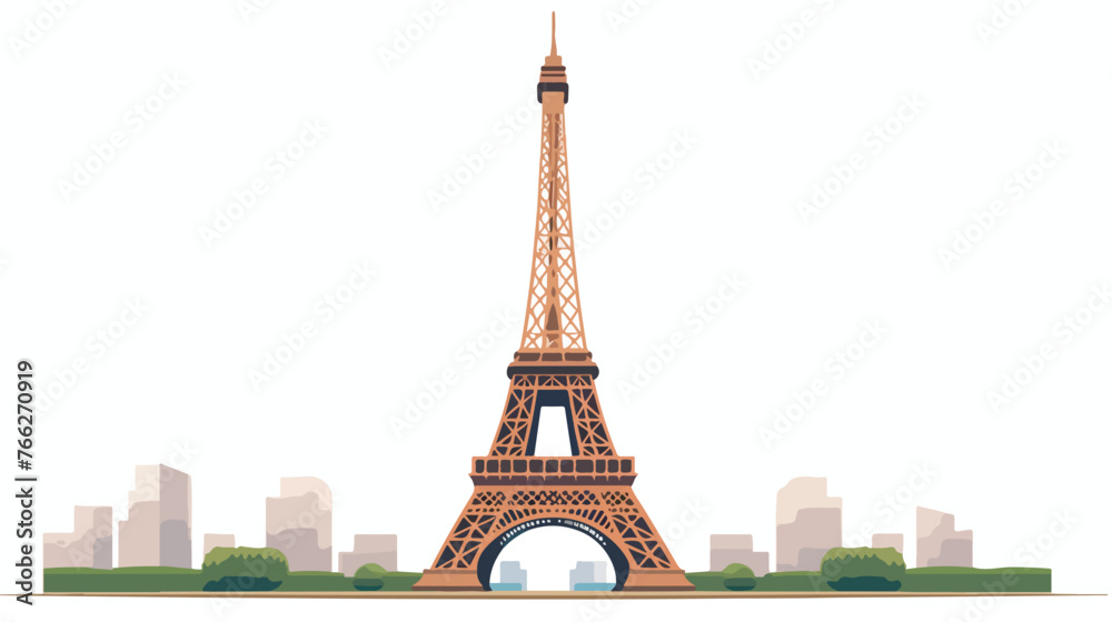 Eiffel Tower Isolated Flat vector