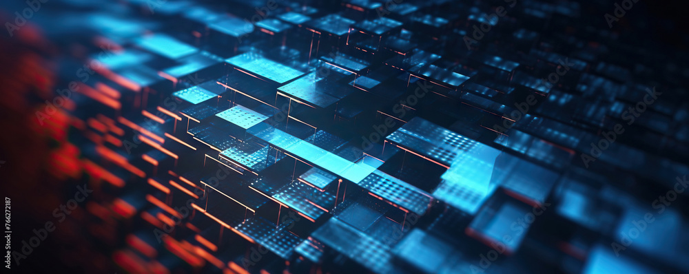 Obraz premium Digital background. Can be used in the description of network abilities, technological processes, digital storages, science, education, etc.