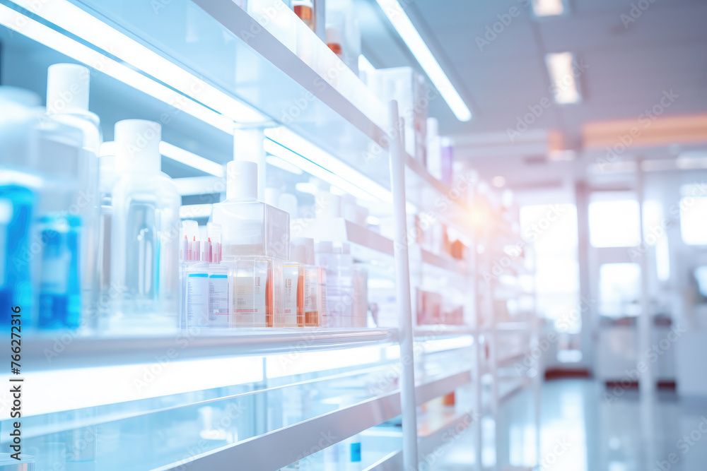 Shelves with medicines in a modern pharmacy. Pharmacy and medicine concept. Shelves with medicines in a modern pharmacy. Pharmacy and medicine concept.