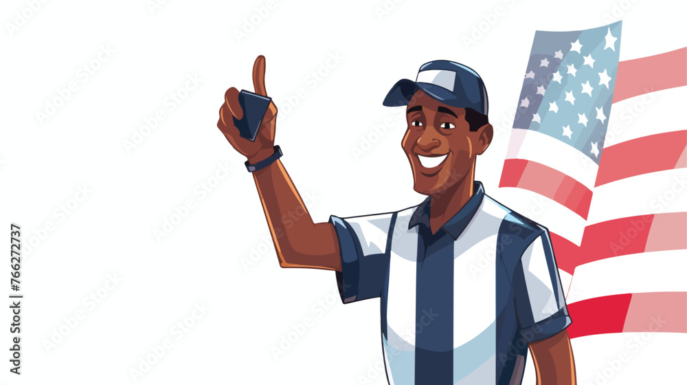 Fun Illustration of an american Referee Flat vector i