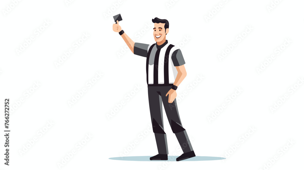 Fun Illustration of an american Referee Flat vector i