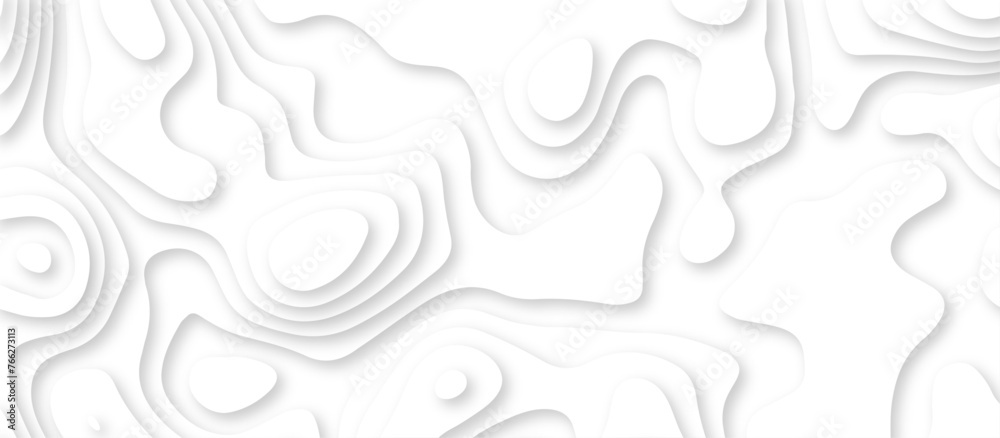 Abstract geometric layered curve line white background. 3d render, paper cut vector art background banner texture. multi layer cutout geometric patterns with smooth wavy layer. white background. - obrazy, fototapety, plakaty 