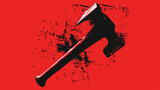 Hammer symbol in red image illustration of Hammer ico