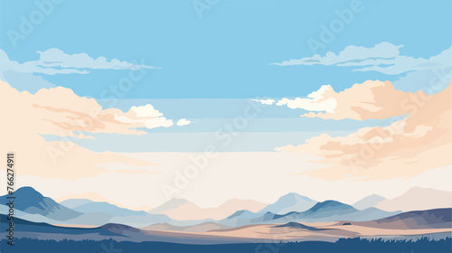 Horizon Hills Flat vector isolated on white background