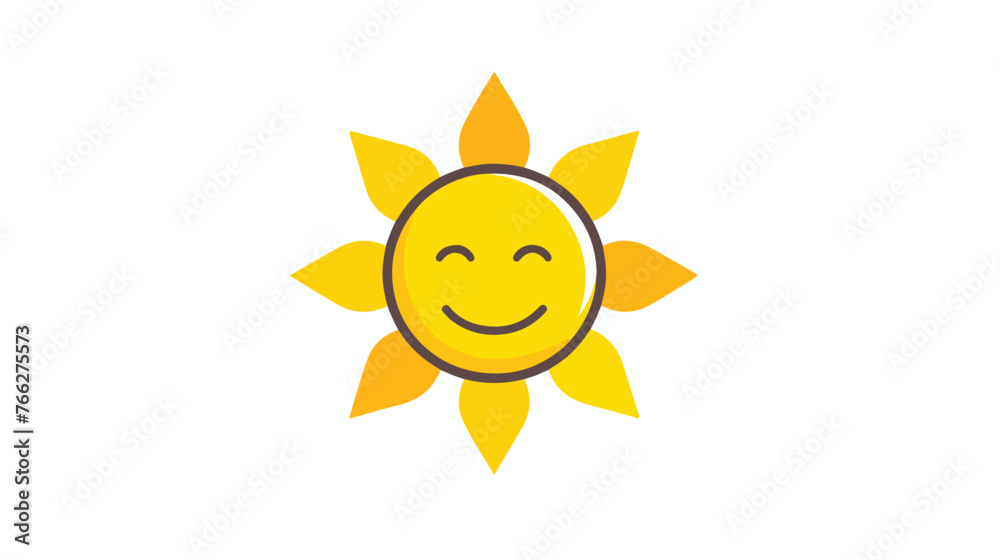 Illustration home house icon with sun Flat vector 
