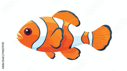 Illustration of a clownfish Flat vector 