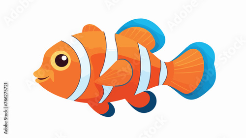 Illustration of a clownfish Flat vector 